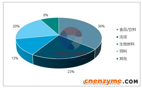 2013年全球酶制剂细分市场占比